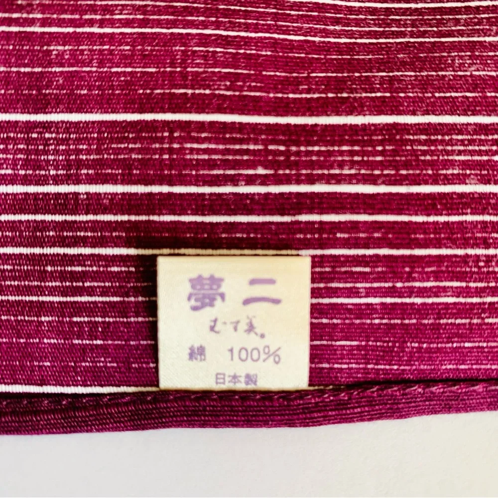Musubi Japanese Furoshiki 36” Takehisa Yumeji Camellia Purple Cotton Cloth Japan